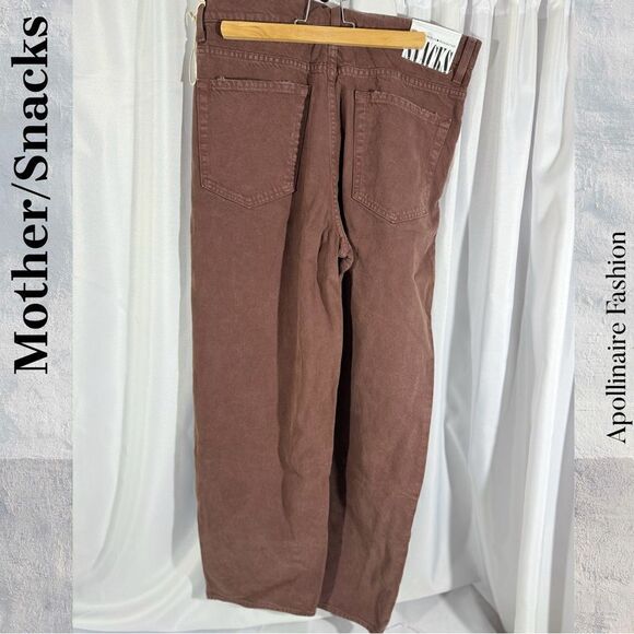 MOTHER Snacks Pleated Fun Dip Puddle French Toast Brown Size 30 - Picture 3 of 6